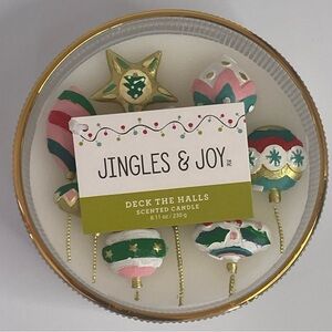 Jingles & Joy Embossed Ornaments Scented Candle In Glass Dish 8.11 oz